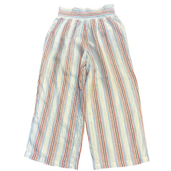 Crown & Ivy White and Blue Stripe Wide Leg Linen  Pants Size 1X - Picture 2 of 7